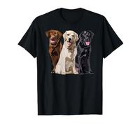 Happy Labrador Retriever Golden Black Brown Chocolate Lab Value Graphic T-Shirt, Men, Black, M