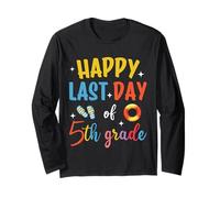 Happy Last Day Of Fifth Grade Summer Vacation Kids Boys Long Sleeve T-Shirt