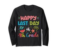 Happy Last Day Of Fourth Grade Summer Vacation Kids Boys Long Sleeve T-Shirt
