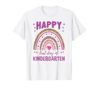 Happy Last Day of Kindergarten Leopard Rainbow T-Shirt