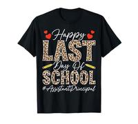 Happy Last Day of School Assistant Principal Leopard Pattern T-Shirt