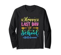 Happy Last Day Of School Hello Summer For Teachers Students Long Sleeve T-Shirt