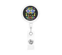 Happy Last Day of School Hello Summer Retractable Badge Holder Reel Clip Id Card Holder forNurse Student Office Worker