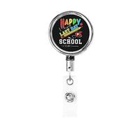 Happy Last Day of School Hello Summer Retractable Badge Holder Reel Clip Id Card Holder forNurse Student Office Worker