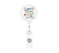 Happy Last Day of School Hello Summer Retractable Badge Holder Reel Clip Id Card Holder forNurse Student Office Worker