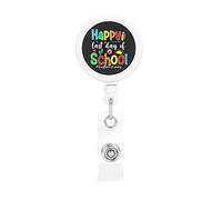 Happy Last Day of School Hello Summer Retractable Badge Holder Reel Clip Id Card Holder forNurse Student Office Worker
