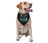 Happy Last Day of School Hello Summer Spring Dog Bandanas Boy Bulk Puppy Kerchief Adjustable Soft Triangle Bibs Accessories for Small Medium Large Dogs Cats White