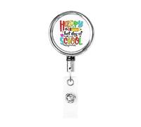 Happy Last Day of School Retractable Badge Holder Reel Clip Id Card Holder forNurse Student Office Worker