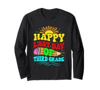 Happy Last Day of Third Grade end of School 3rd Groovy Long Sleeve T-Shirt