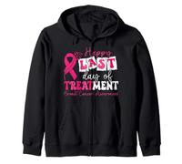 Happy Last Day Treatment Breast Cancer Recovery Victory Zip Hoodie
