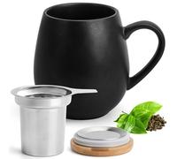 Happy Lemuro Teacup with lid and strainer - 550 ml - Large teacup with strainer - XXL cup with lid - Large teacup - Tea cup - Large teacup - Large cup - Tea accessories - Tea mug - Jumbo cup