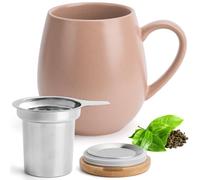 Happy Lemuro Teacup with lid and strainer - 550 ml - Large teacup with strainer - XXL cup with lid - Tea mug - Large tea cup - Tea cup - Large teacup - Large cup - Tea accessories - Tea mug