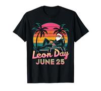 Happy Leon Day June 25 Santa Summer Noel Backwards Funny T-Shirt