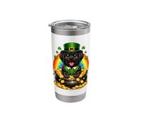 Happy Leprechaun Black Labrador Retriever Labby Lab Dog Stainless Steel Insulated Tumbler