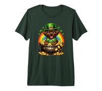 Happy Leprechaun Chocolate Labrador Retriever Labby Lab Dog Premium T-Shirt