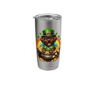 Happy Leprechaun Chocolate Labrador Retriever Labby Lab Dog Stainless Steel Insulated Tumbler