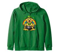 Happy Leprechaun Yellow Labrador Retriever Labby Lab Dog Zip Hoodie