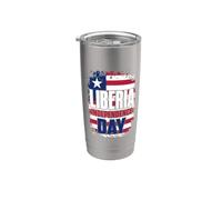 Happy Liberia Independence Day | Liberian Distressed Flag Stainless Steel Insulated Tumbler