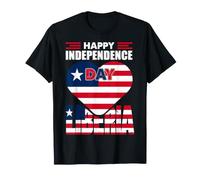 Happy Liberia Independence Day | Liberian Distressed Flag T-Shirt