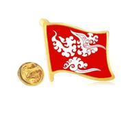 Happy Life Exhibits Beautiful Golden Metal Flag Lapel Pin Badge