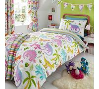 Daisy Dino Dinosaur Reversible Duvet Cover Bedding Set - Single