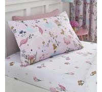 Happy Linen Company Girls Boys Kids Enchanted Forest Unicorn Pink Toddler Cot Bed Reversible Extra Pair Of Toddler Pillow Cases