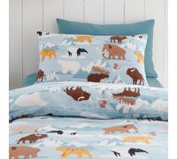 Happy Linen Company Girls Boys Kids Ice Explorer Animals Blue Toddler 100% Brushed Cotton Extra Pair Of Toddler Pillow Case