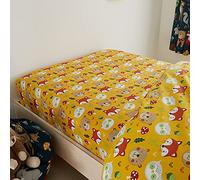 Happy Linen Company Girls Boys Kids Woodland Friends Animals Mustard Orange Double Fitted Sheet Bedding