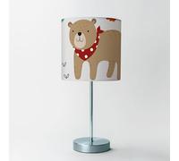 Happy Linen Company Girls Boys Kids Woodland Friends Animals Taupe Cylinder Drum Table Lamp Shade Light Lampshade 18cm x 21cm