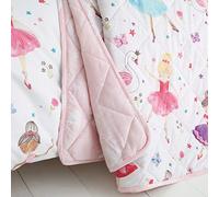 Happy Linen Company Kids Girls Prima Ballerina Ballet Dance Pink Reversible Bedding Throw