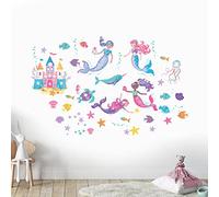 Happy Linen Company Kids Magical Mermaids 53 Peel And Stick Wall Stickers Bedroom Décor Decal