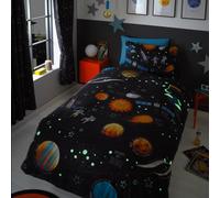 Happy Linen Company Solar System Space Planets Reversible Soft Easy Care Bed Linen Duvet Cover Bedding Set - Double, Multi