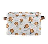 Happy Lion Storage Basket Storage Bin Collapsible Closet Organizing Storage Cubes for Home Cloth with Handle 1 Pack