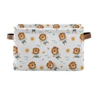 Happy Lions Storage Basket Storage Bin Collapsible Closet Organizing Storage Cubes for Home Cloth with Handle 1 Pack