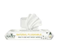 Happy Little Camper Flushable Multi-Use Wipes for Outdoors & Travel - Septic & Sewer Safe, Biodegradable Flushable Wet Wipes for Camping, Hiking, RV & Adventure - 50 Count