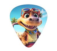 Happy Little Dinosaur guitar picks in three different thicknesses, suitable for electric guitar and band players