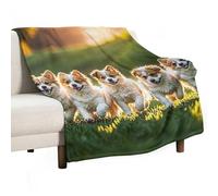 Happy Little Dog Blanket, Soft Flannel Fleece Blankets Quick-Dry, Lightweight Throw Blanket for Couch, Bed, Office & Travel, Ideal Gift for Family & Friends, 30"x40"