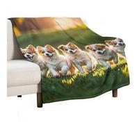 Happy Little Dog Blanket, Soft Flannel Fleece Blankets Quick-Dry, Lightweight Throw Blanket for Couch, Bed, Office & Travel, Ideal Gift for Family & Friends, 55"x70"