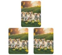 Happy Little Dog Car Air Freshener, 3 Pcs Square Hanging Air Freshener Cards, Long Lasting Fragrance Scented Cards for Car, Home, Office Black-style