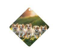 Happy Little Dog Car Air Freshener Hanging, Long Lasting Scented Car Aromatherapy Tablets, Rhombus Fragrance Scented Cards for Vehicles, Bedroom, Wardrobe White-style