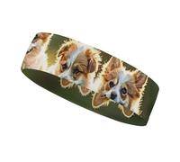 Happy Little Dog Headbands for Women & Men Sports Headband, Fits All Head Sizes, Ultra Absorbent & Non-Slip Sweatband for Running, Yoga, Gym