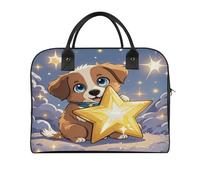 Happy Little Dog Laptop Tote Bag Casual Travel Handbag Multi Pocket Shoulder Bags for Work Travel