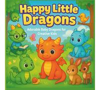 Happy Little Dragons: Cute and Easy Dragon Coloring Book for Creative Kids
