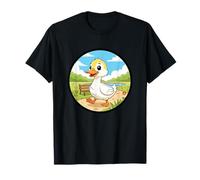 Happy Little Duck Walking in Sunny Park Landscape T-Shirt