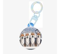 Happy Little Fox Dog Tags Round Pet Tag,Acrylic Pet ID Tags Durable and Stylish,Perfect for Small to Large Pets