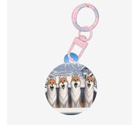 Happy Little Fox Dog Tags Round Pet Tag,Acrylic Pet ID Tags Durable and Stylish,Perfect for Small to Large Pets