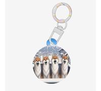 Happy Little Fox Dog Tags Round Pet Tag,Acrylic Pet ID Tags Durable and Stylish,Perfect for Small to Large Pets