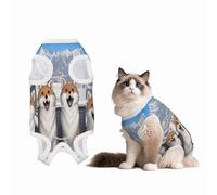 Happy Little Fox Recovery Suit for Dogs Cats After Surgery, Soft Cotton Post-Surgery Suit for Male and Female Pet