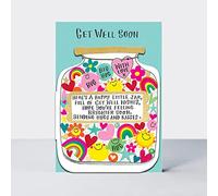 Happy Little Jar Get Well Soon Card - Colourful Greeting Card Made in the UK