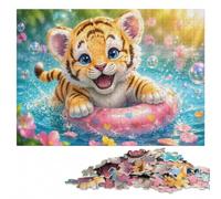 Happy Little Milky Tiger Wooden Jigsaw Puzzle, Adults, 1000 Pieces | Screen-free family activity with screen-free home activity on quiet evenings.